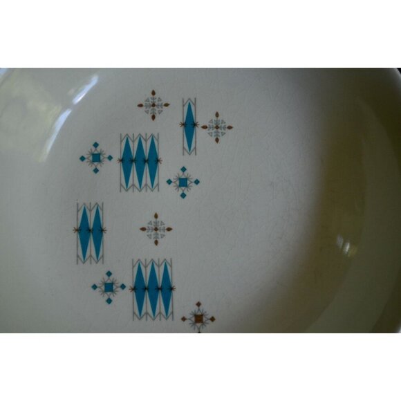 Mount Clemens Atomic Blue Diamonds Bowl 7 5/8" Diameter - Picture 3 of 5